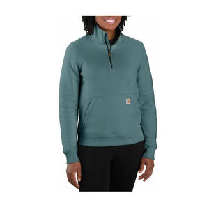 Women's Carhartt Relaxed Fit Midweight Half-Zip Sweatshirt Teal M